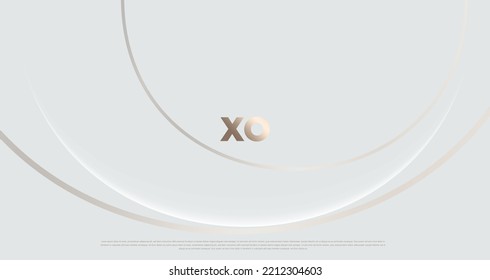Premium simple paper cuts with golden vector shapes. Minimalist white luxury abstract background design. Modern exclusive backdrop for poster, banner, wallpaper, wedding invitation and business design