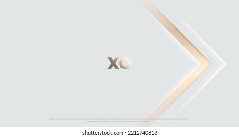 Premium simple paper cuts with golden vector shapes. Minimalist white luxury abstract background design. Modern exclusive backdrop for poster, banner, wallpaper, wedding invitation and business design