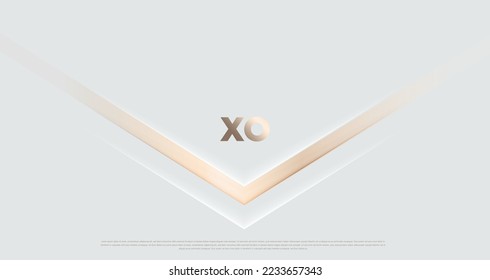 Premium simple paper cuts with golden vector shapes. Minimalist white luxury abstract background design. Modern exclusive backdrop for poster, banner, wallpaper, wedding invitation and business design