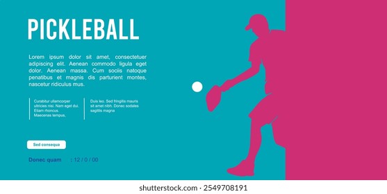 Diseño de ilustración de fondo de jugador de pickleball simple de Premium