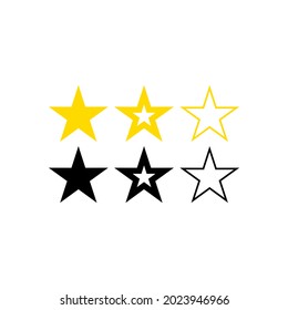 Premium simple star icon set. Vector illustration