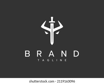 Premium simple sword logo vector