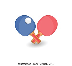 Premium Single a Pair Ping Pong Bat  With Ball Illustrations Vector Design, Creative Excellent Hi-Quality Design Concept, Free Vector Editable File Download.