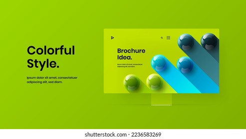 Premium site design vector illustration. Clean computer display mockup presentation template.