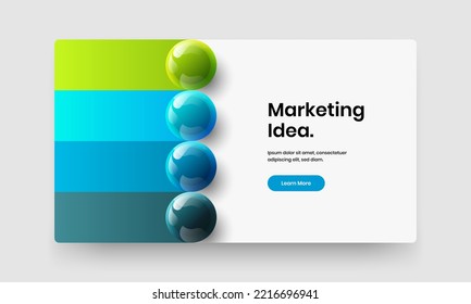Premium site screen vector design concept. Fresh realistic balls placard layout.