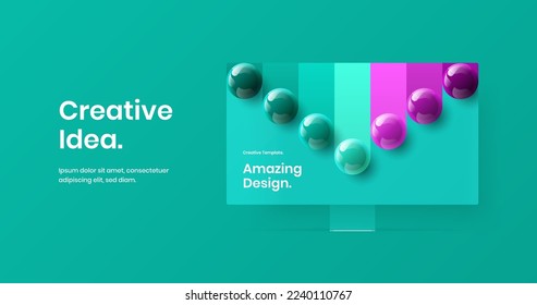 Premium site screen vector design illustration. Unique monitor mockup presentation template.