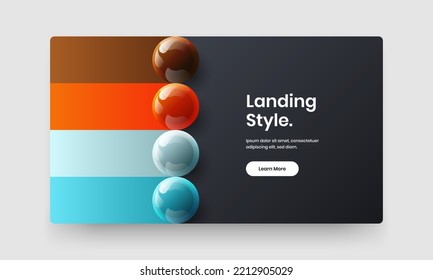 Premium site vector design illustration. Unique realistic balls magazine cover template.