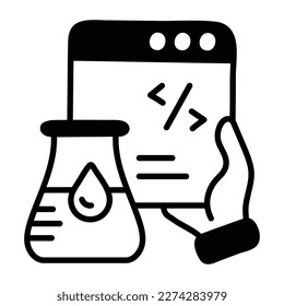 Premium sketchy icon depicting code testing 