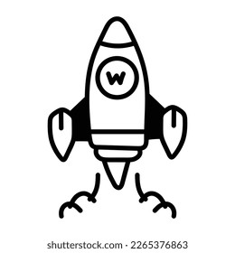 Premium sketchy icon of a website launch 