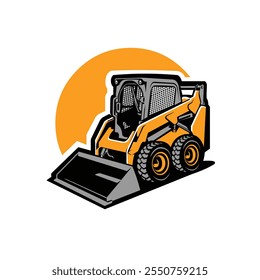 Ilustração de vetor premium skid steer loader