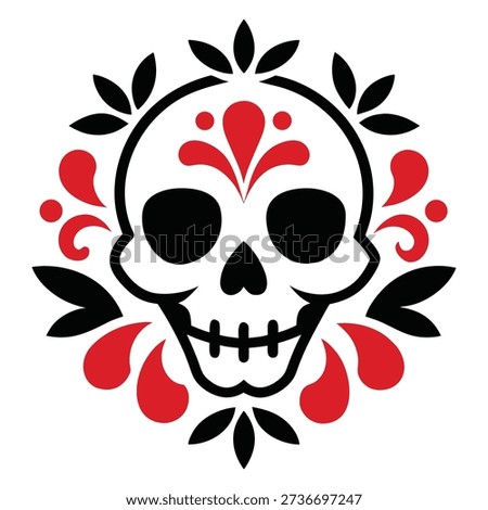 Premium skull ornament featuring floral symmetry artistic balance gothic elegance and refined decorative appeal style