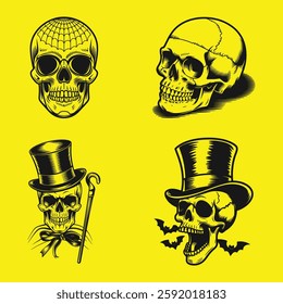 Premium skull vector set design