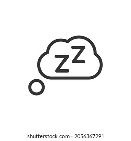 Premium sleep line icon for app, web and UI. Vector stroke sign isolated on a white background. Outline icon of sleep in trendy style.