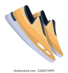 Premium slip sneakers icon in flat style 