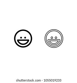 premium smiley emoji fill and outline icon