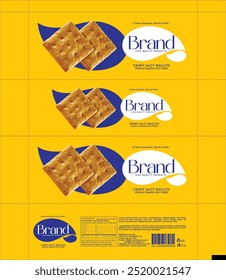  Design de embalagem de biscoito e snack premium, ilustração EPS vetor