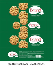  Design de embalagem de biscoito e snack premium, ilustração EPS vetor