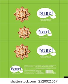  Design de embalagem de biscoito e snack premium, ilustração EPS vetor