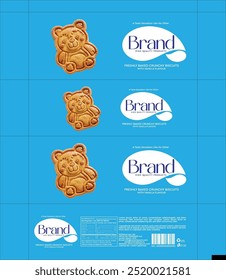  Design de embalagem de biscoito e snack premium, ilustração EPS vetor
