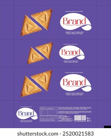  Diseño de empaquetado del bocado y de la galleta de Premium, ilustración del Vector EPS