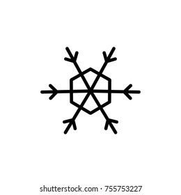 Premium snowflake icon or logo in line style. High quality sign and symbol on a white background. Vector outline pictogram for infographic, web design and app development.