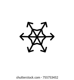 Premium snowflake icon or logo in line style. High quality sign and symbol on a white background. Vector outline pictogram for infographic, web design and app development.