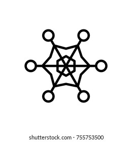 Premium snowflake icon or logo in line style. High quality sign and symbol on a white background. Vector outline pictogram for infographic, web design and app development.