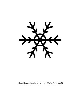 Premium snowflake icon or logo in line style. High quality sign and symbol on a white background. Vector outline pictogram for infographic, web design and app development.