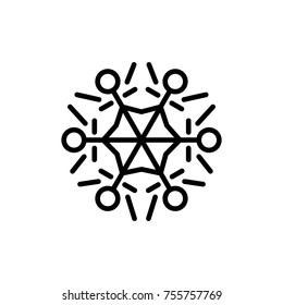Premium snowflake icon or logo in line style. High quality sign and symbol on a white background. Vector outline pictogram for infographic, web design and app development.