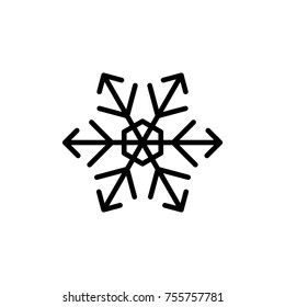 Premium snowflake icon or logo in line style. High quality sign and symbol on a white background. Vector outline pictogram for infographic, web design and app development.