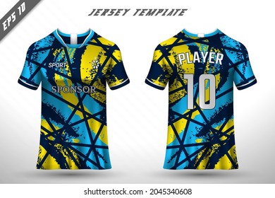 Premium soccer jersey template with abstract texture.