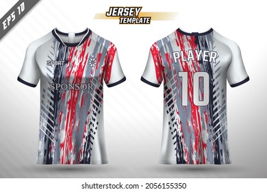 Premium soccer jersey template with abstract texture.