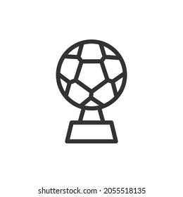 Premium soccer line icon for app, web and UI. Vector stroke sign isolated on a white background. Outline icon of soccer in trendy style.