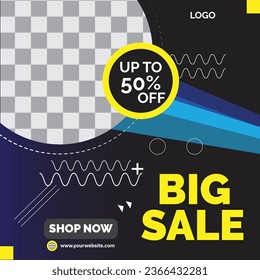 Premium Social media discount big sell poster. Made by illustrator.
