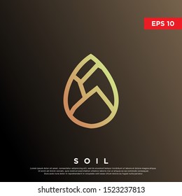 premium soil drop logo. modern monoline icon, template design
