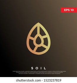 premium soil drop logo. modern monoline icon, template design