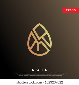 premium soil drop logo. modern monoline icon, template design