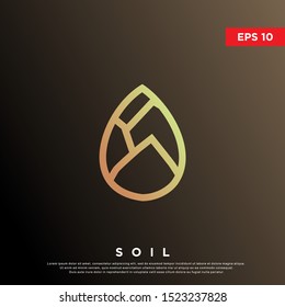 premium soil drop logo. modern monoline icon, template design