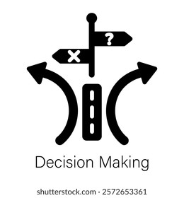 Premium solid icon of decision making 