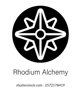 Premium solid icon of rhodium alchemy