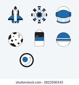 Premium Space Exploration and Astronomy Vector Icon Set with Editable Modern Line and Flat Symbols