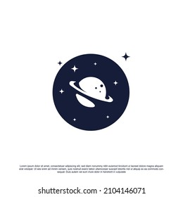 Premium space logo design. Saturn logo for your brand or business