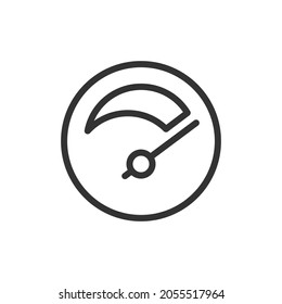 Icono de línea de velocímetro premium para aplicación, web y interfaz de usuario. Signo de trazo vectorial aislado en un fondo blanco. Icono de contorno del velocímetro en estilo moderno.