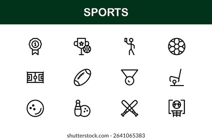 Premium Sports Icon Designs - Stylish and Functional for Websites, Apps, and Sports Marketing. Professional icon set