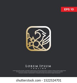 premium square griffin logo. luxurious icon, template design