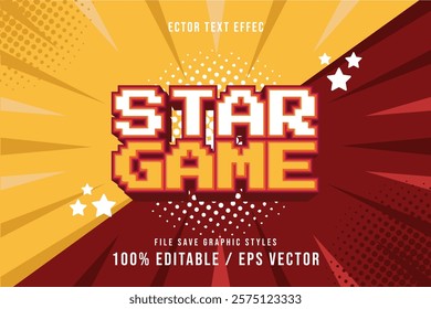 Premium Star Game text effects can be edited again, suitable poster, template.