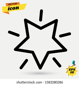Premium star icon or logo in line style. High quality sign and symbol on a white background. Vector outline pictogram for infographic, web design and app development.