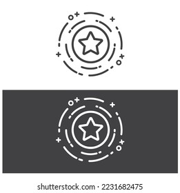 Premium star icon or logo in line style in two different versions.