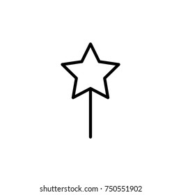 Premium star icon or logo in line style. High quality sign and symbol on a white background. Vector outline pictogram for infographic, web design and app development.