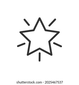 Icono de línea estrella premium para aplicación, web y interfaz de usuario. Signo de trazo vectorial aislado en un fondo blanco. Icono de contorno de estrella de estilo moderno.